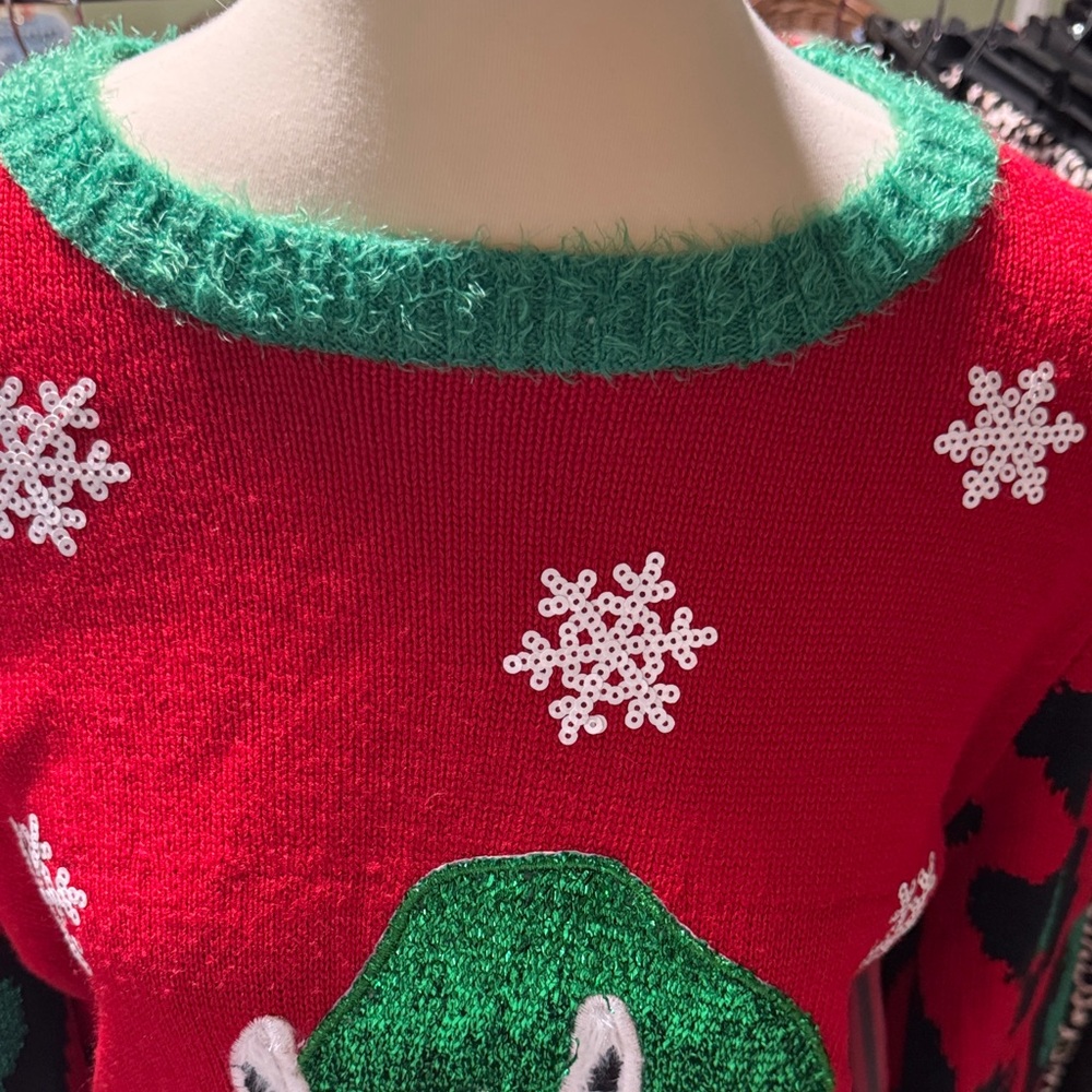 32 Degrees UGLY Red and Green Llama Sweater - Picture 5 of 12